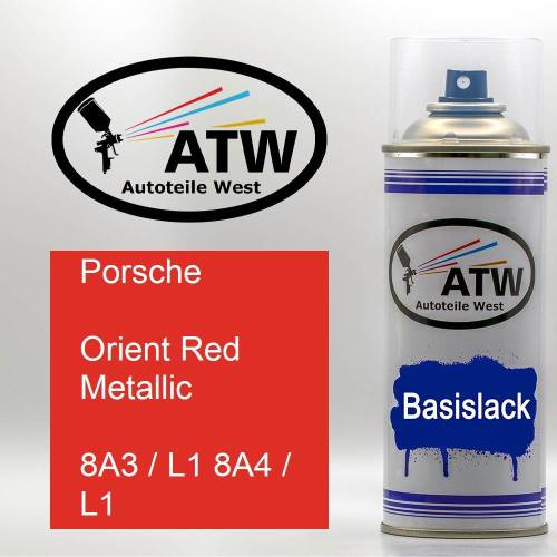 Porsche, Orient Red Metallic, 8A3 / L1 8A4 / L1: 400ml Sprühdose, von ATW Autoteile West.